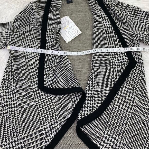 Nina Leonard Waterfall Cardigan Black Size M QVC - Picture 2 of 6